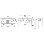 Laufen Doppelwaschtisch VAL 1200x400mm we mit Überlauf 3 Hahnlöcher