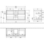 V&B Waschtischunterschrank FINION 1200x603x501mm AP Glas bl ma wh ma lacq.