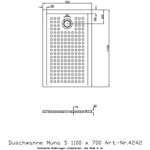 Hoesch Duschwanne S MUNA mit Antirutsch 1100x700x30mm weiß