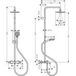 HG Showerpipe VERNIS Blend 200 1jet mit Wannenthermostat EcoSmart chrom