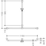 Hewi Duschhandlauf SERIE 801 se 1100mm waagerecht 1184mm apfelgrün