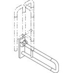 Hewi Stützklappgriff SERIE 801 drehb d= 33mm Aluminiumkern 600mm umbra