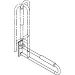 Hewi Stützklappgriff SERIE 801 mobil drehb m Polster d= 33mm 850mm rubinrot