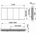 Keuco Spiegelschrank ROYAL MODULAR 2.0 Breite 2100mm Höhe 900mm Tiefe 120mm