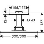 Kopfbrause 300/300 1jet AXOR Deckenmontage stainless steel optic