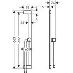 HG Brausestange Unica S Puro 663mm, Easy Slide mattschwarz