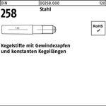 Kegelstift DIN 258 Gewindezapfen 6x 55 Stahl 100 Stück - VPE: 100