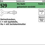 Steinschraube DIN 529 Spaltdolle/6-ktmutter CM 10x200 Mu 3.6 galv.verz. 25St. - VPE: 25