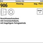 Verschlußschraube DIN 906 Innen-6kt M24x 1,5 Messing 25 Stück - VPE: 25