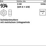 Sechskantmutter DIN 934 links M36 -LH 6 Automatenstahl 5 Stück - VPE: 5