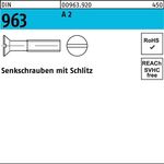 Senkschraube DIN 963 Schlitz M4x 12 A 2 200 Stück - VPE: 200