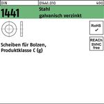 Scheibe DIN 1441 f.Bolzen 62x 80x 9 Stahl galv.verz. 10 Stück - VPE: 10