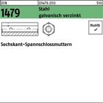 Sechskantspannschlossmutter DIN 1479 M6 Stahl galv.verz. 25 Stück - VPE: 25