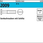 Senkschraube ISO 2009 Schlitz M10x 40 A 4 100 Stück - VPE: 100