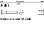 Linsensenkschraube ISO 2010 Schlitz M2,5x 8 4.8 2000 Stück - VPE: 2000