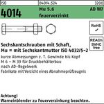 Sechskantschraube ISO 4014 Schaft M16x 160 Mu 5.6 W7 feuerverz. 25 Stück - VPE: 25