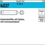 Gewindestift ISO 4027 Spitze/Innen-6kt M6x 20 A 2 500 Stück - VPE: 500