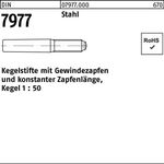 Kegelstift DIN 7977 Gewindezapfen 5x 50 Stahl Kegel 1:50 25 Stück - VPE: 25