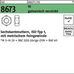 Sechskantmutter ISO 8673 M10x 1 10 galv.verz. 100 Stück - VPE: 100