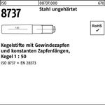 Kegelstift ISO 8737 Gewindezapfen 8x 100 Stahl ungehärtet Kegel 1:50 10 Stück - VPE: 10