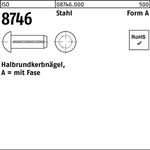 Halbrundkerbnagel ISO 8746 Fase 1,6x 6 Stahl 500 Stück - VPE: 500