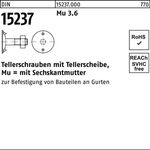 Tellerschraube DIN 15237 6-ktmutter M12x 35 3.6 100 Stück - VPE: 100