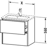 Duravit Waschtischunterbau XSQUARE 610x560x388mm 2 Schubk we hgl ES Ah Mi.