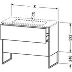 Duravit Waschtischunterbau XSQUARE 610x732x478mm 2 Au we ma ES Ahorn mitte