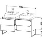 Duravit Waschtischunterbau XSQUARE 1400x778x548mm 4 Au we hgl ES Ah beids