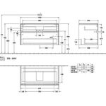 V&B Waschtischunterschrank COLLARO 100x54,8x50cm WT mttg m LED-B. w Matt