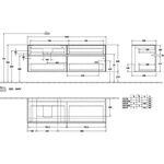 V&B Waschtischunterschrank COLLARO 160x54,8x50cm WT li m LED-B. bl ma lacq.