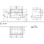 V&B Waschtischunterschrank COLLARO 800x548x500mm WT mtg m LED-B. bl ma lacq