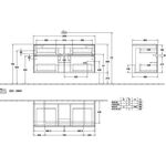 V&B Waschtischunterschrank COLLARO 120x54,8x50cm WT mttg m LED-B. w Matt