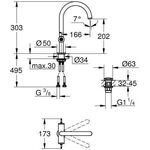 GROHE WT-Einlochbatt. Atrio Private C. 21134 L-Size für Hebelgriffe chrom