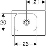 Geberit Handwaschbecken Light iCon 380x280mm o ÜL ohne Hahnloch rechts weiß