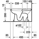 Duravit Stand-WC 1930 tief, 355x665mm Abgang senkrecht weiß WG