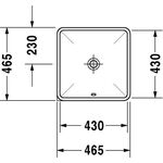 Duravit Einbauwaschtisch STARCK 3 m ÜL ohne Hahnlochbank 430x430mm weiß