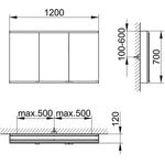 Keuco Spiegelschrank ROYAL MODULAR 2.0 Breite 1200mm Höhe 700mm Tiefe 120mm