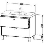 Duravit Waschtischunterbau BRIOSO Griffe chr 693x1020x469mm lichtblau matt