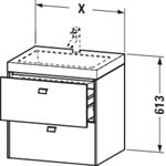 Duravit Waschtischunterbau BRIOSO 613x600x480mm m WT Vero Air Gri chr o HL