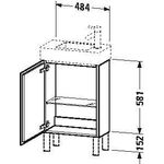 Duravit Waschtischunterbau L-CUBE 582x480x240mm, Anschlag links taupe