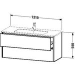 Duravit Waschtischunterbau XSQUARE 560x1210x478mm steingrau seidenmatt