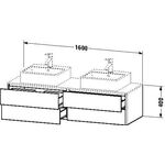 Duravit Waschtischunterbau XSQUARE 400x1600x548mm f 2 Be dolo gr hochglanz