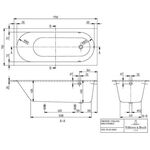 V&B Whirlpoolsystem OBERON m BW R-eck 170x75 Tech. Pos 1 we