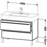 Duravit Waschtischunterbau X-LARGE 1000x470x588mm graphit matt