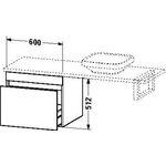 Duravit Konsolenunterschrank DURASTYLE 512x600x548mm weiß hochglanz/basalt matt