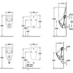 V&B Absaug-Urinal SUBWAY 285x530x315mm, für De stone white C+