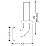 Hewi Reservepapierhalter SERIE 801 n oben gebogen 3 Rollen 358mm stahlblau