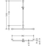 Hewi Duschhandlauf SERIE 801 se 1250mm waagerecht 962mm anthrazitgrau