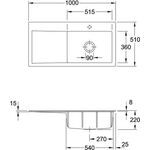 V&B Spüle SUBWAY STYLE 60 1000x510mm Be re Handbet. ivory